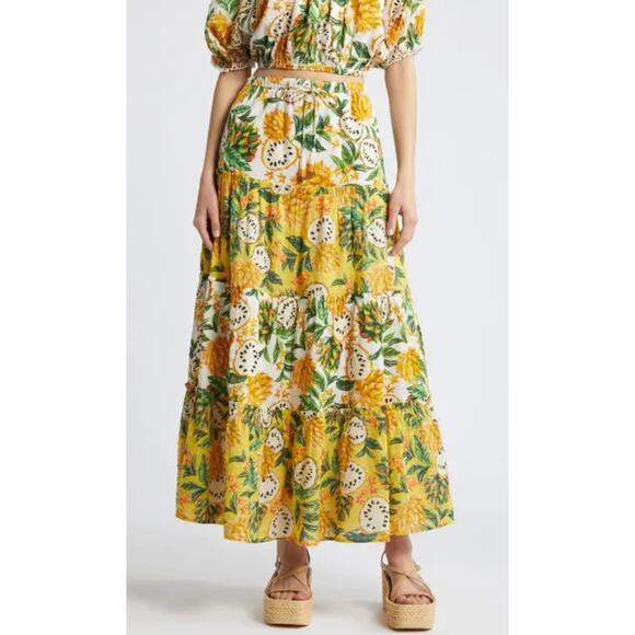 Farm Rio Biriba Print Cotton Maxi Skirt size S small - Picture 1 of 8